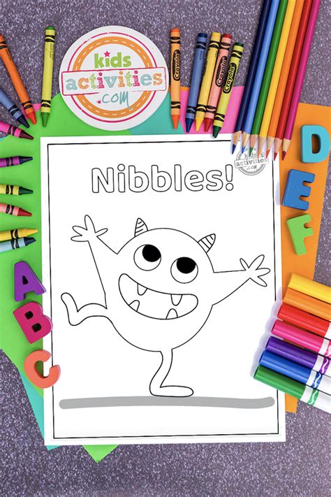 Nibbles the Book Monster coloring pages Kids Activities Blog