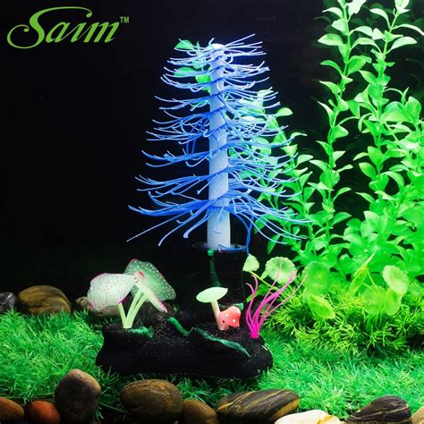 10" Christmas Tree Coral Aquarium Fish Tank Ornaments Plastic Plants Coral Artificial Aquarium ...