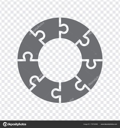 Simple icon circle puzzle in gray on transparent background. Simple ...