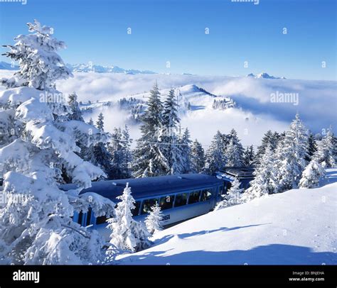 Arth-Rigi-Bahn mountain mountains railway railroad Mount Rigi Snow ...