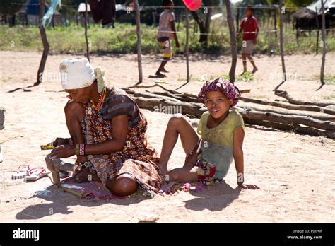 life in a san village in namibia, africa Stock Photo - Alamy