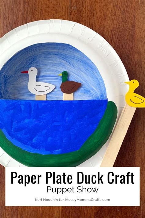 Paper Plate Duck Craft Puppet Show - Messy Momma Crafts