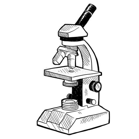 Microscope Drawing in Vector Format