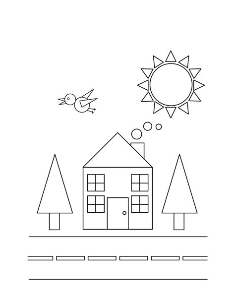 House Shapes Coloring Pages - Free Printable Coloring Pages