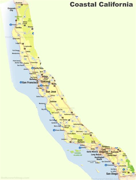 Map California Beaches – Topographic Map of Usa with States