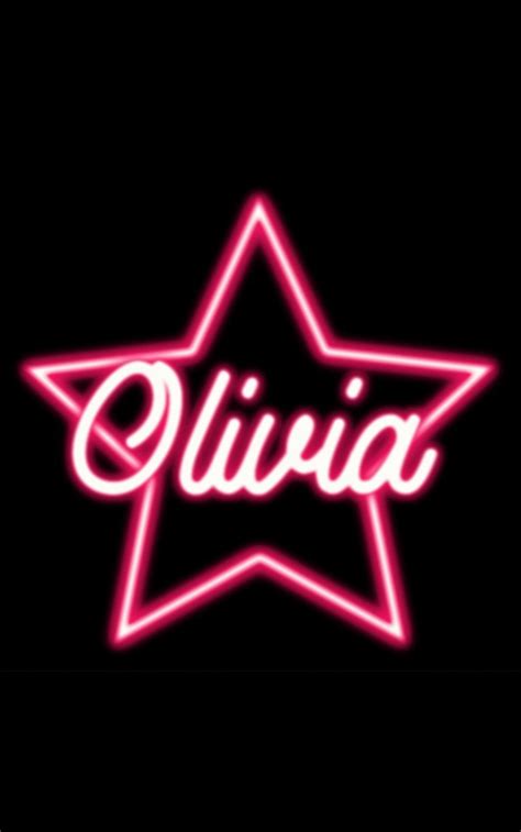 Olivia Name | Decoration Neon Pink Star | Baby Girl | Olivia Signs | livia art decor | Olivia ...