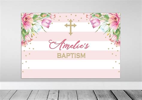 BAPTISM BACKDROP For GIRL baptism back drops Printable | Etsy