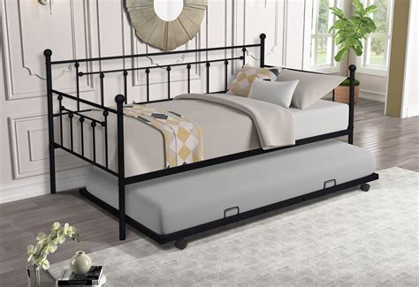 Metal Trundle Bed Frame, Twin Trundle Beds with Trundle Included, SEGMART Daybed & Trundle w ...