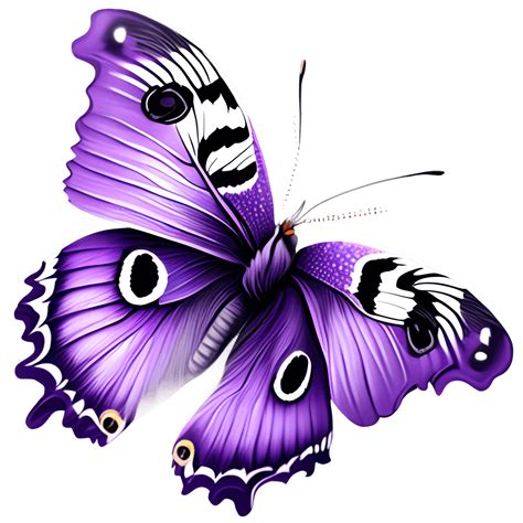Purple Butterfly with Black and White Patterns · Creative Fabrica