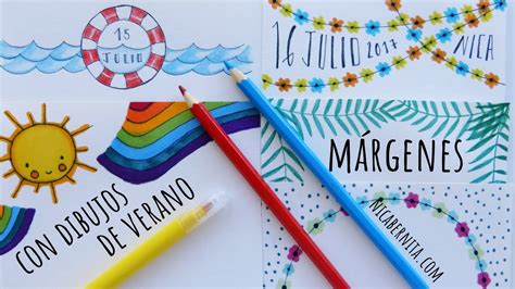 MÁRGENES PARA CUADERNOS IDEAS PARA DECORAR PORTADAS Y APUNTES CON DIBUJOS DE VERANO (Nica ...