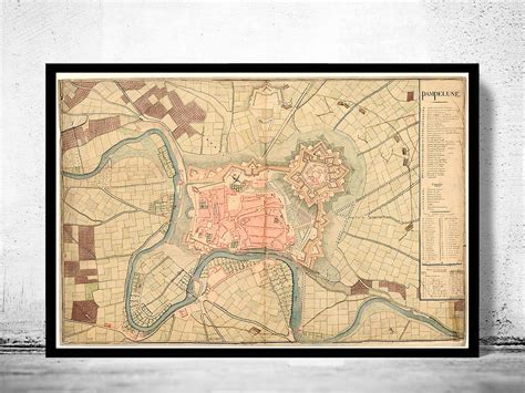 Old Map of Pamplona City 1823 Spain Vintage Map Wall Map Print ...