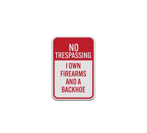 Shop for Funny No Trespassing Aluminum Sign (Diamond Reflective) | Best ...