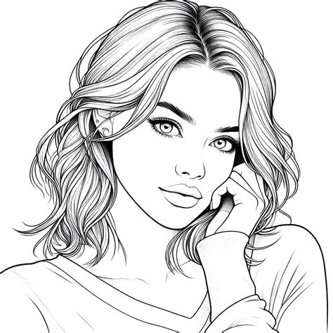 Free Realistic Girl coloring page - Download, Print or Color Online for ...