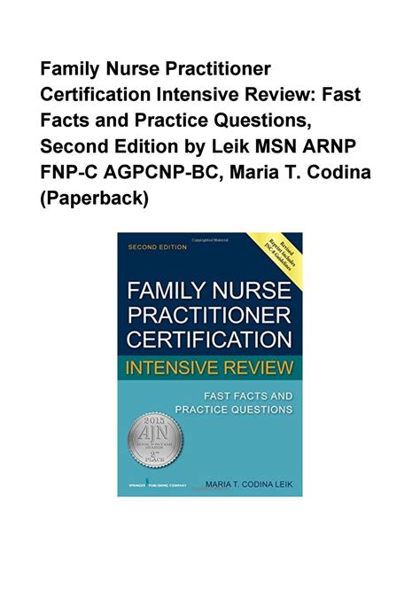 Family Nurse Practitioner Certification Intensive Review Fast Facts And ...