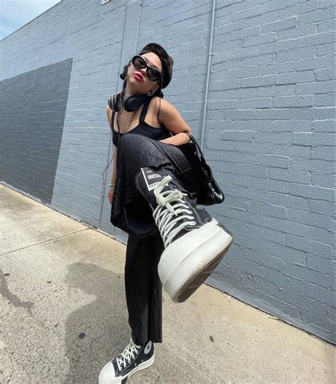 Stylish Black Outfit with Converse x Rick Owens