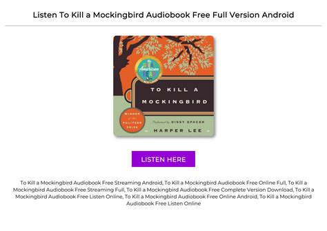 LISTEN To Kill a Mockingbird Audiobook Free Online Full by Olivia Elisabeth - Issuu