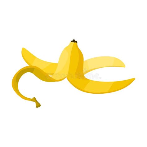 Banana Peel Vector Icon.Cartoon Vector Icon Isolated on White Background Banana Peel. Stock ...