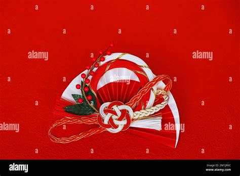 Still life of Japanese New Year decorations as material for New Year's greeting cards Stock ...