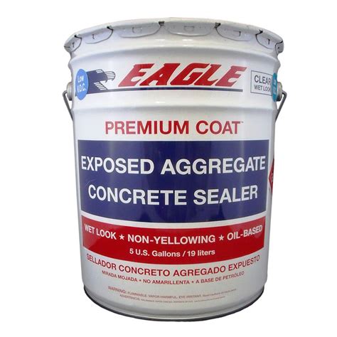 Eagle 5 gal. Clear Wet Look Solvent-Based Low VOC Aggregate Concrete Sealer-EVTC5 - The Home Depot