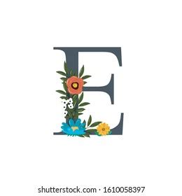 Letter E Floral Design Lettering Alphabet Stock Vector (Royalty Free) 1610058397 | Shutterstock