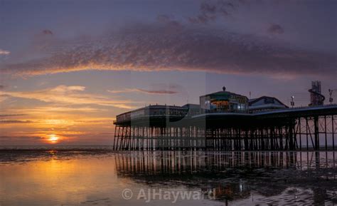 "Sunset, North Pier, Blackpool" by AJHayward - £12.40 | Blackpool, Pier ...