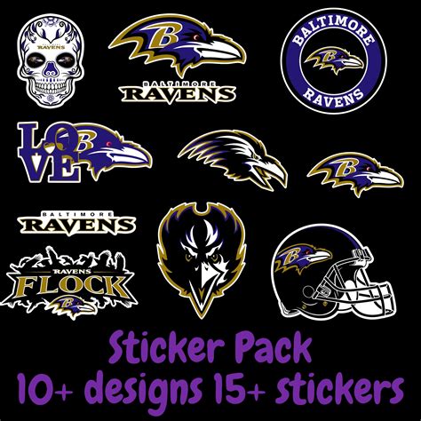 Baltimore Ravens Sticker Pack; Hydroflask decal ; Laptop Decal ; Yeti ...