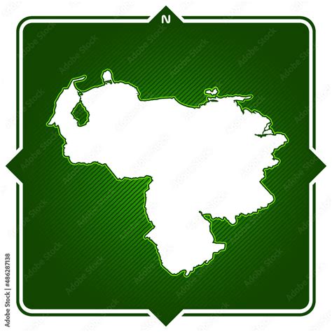 simple outline map of venezuela Stock Vector | Adobe Stock