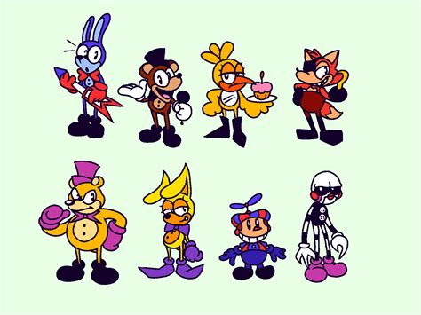 [Art] Noticed that ya'll like these rubberhose animatronics, so have another set of em! : r ...