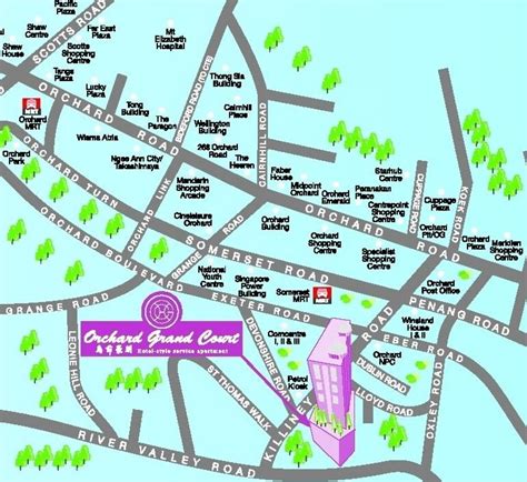 Orchard road map - Orchard road mapa de Singapur (República de Singapur)