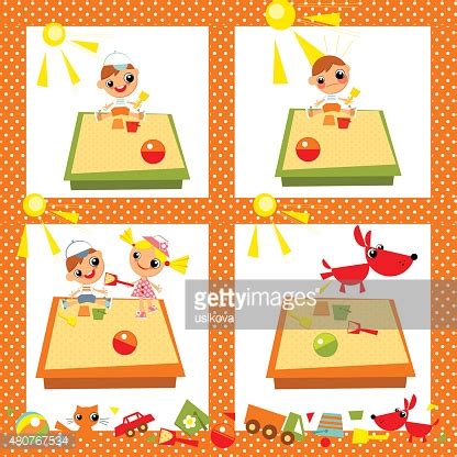 Kids In Sandbox Stock Vector | Royalty-Free | FreeImages