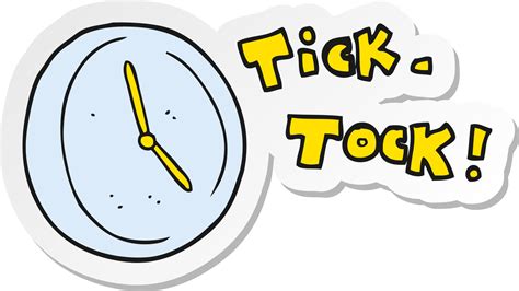 sticker of a cartoon ticking clock 11720602 Vector Art at Vecteezy