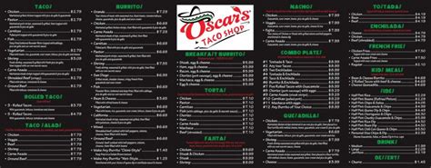 3138 South Church Street Murfreesboro - Oscar's Taco Shop Menu