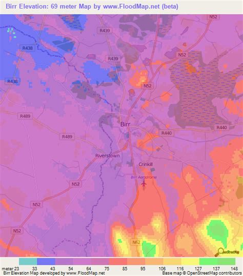 Elevation of Birr,Ireland Elevation Map, Topography, Contour