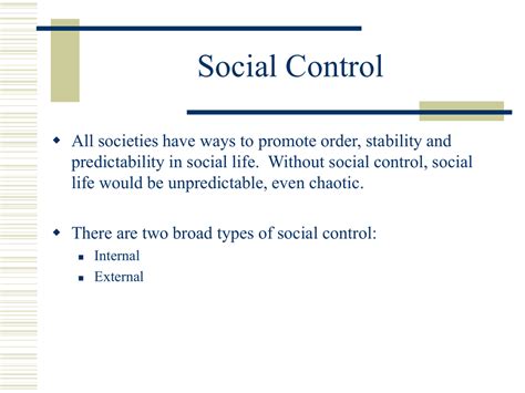 Social Control / Control Theory