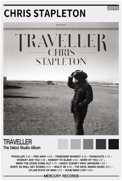 Amazon.com: Zensouds Chris Stapleton Poster Traveller Music Album Cover ...