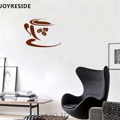 JOYRESIDE Coffee Cup Wall Decal Cute Coffee Cups Beans Wall Sticker Art ...