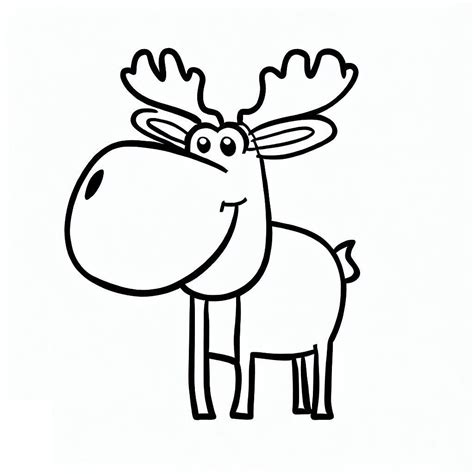Cute Easy Moose coloring page - Download, Print or Color Online for Free