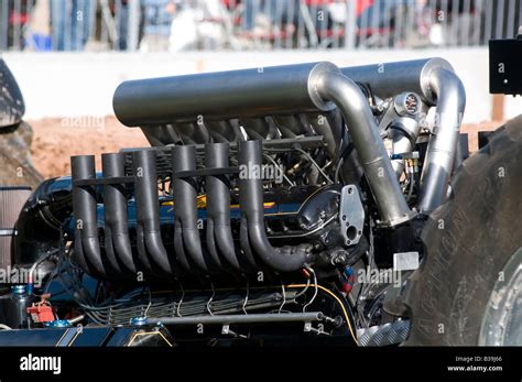 v12 allison plane engine used in a tractor puller Stock Photo - Alamy