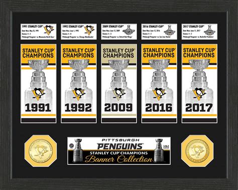 Pittsburgh Penguins Stanley Cup Championship Banner Collection