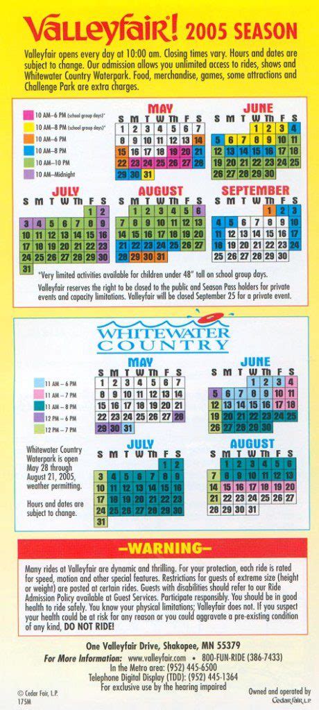 Valleyfair Map and Brochure (1995 - 2024) | ThemeParkBrochures.net