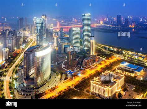 Aerial view of city night Stock Photo - Alamy