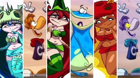 Rayman Origins - All Nymphs & Playable Characters - YouTube