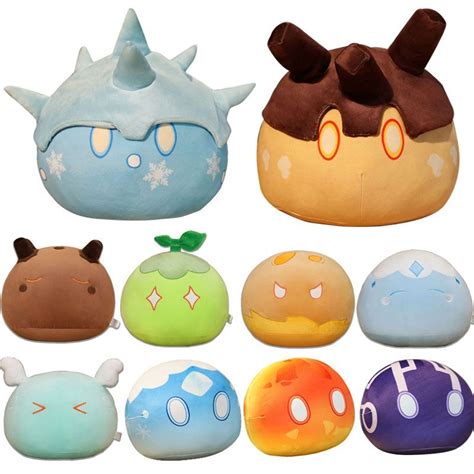 Genshin Impact Hydro Geo Pyro Cryo Slime Plushies Plush Doll Cushion ...