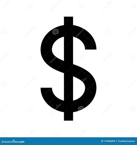 Us Dollar Currency Symbol. Black Silhouette American Dollar Sign Stock Vector - Illustration of ...