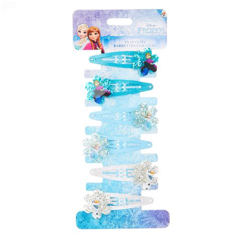 6 Pack Disney Frozen Glitter Hair Clips | Claire's