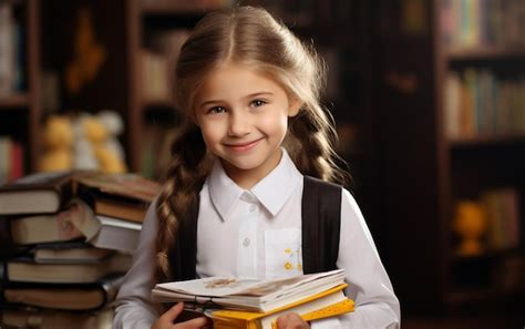 Premium Photo | Little Girl39s School Joy