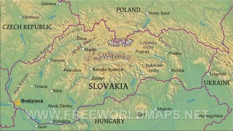 Slovakia Physical Map