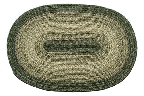 Maine - Green - Oval Braided Rug