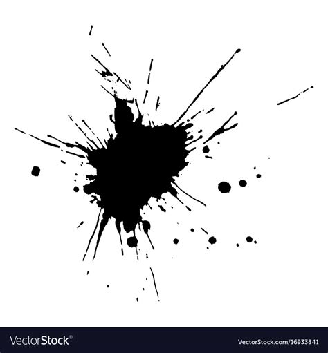 Black ink drop and splash Royalty Free Vector Image