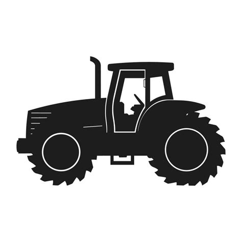 A tractor Vector black clipart isolated on a white background, A farm ...